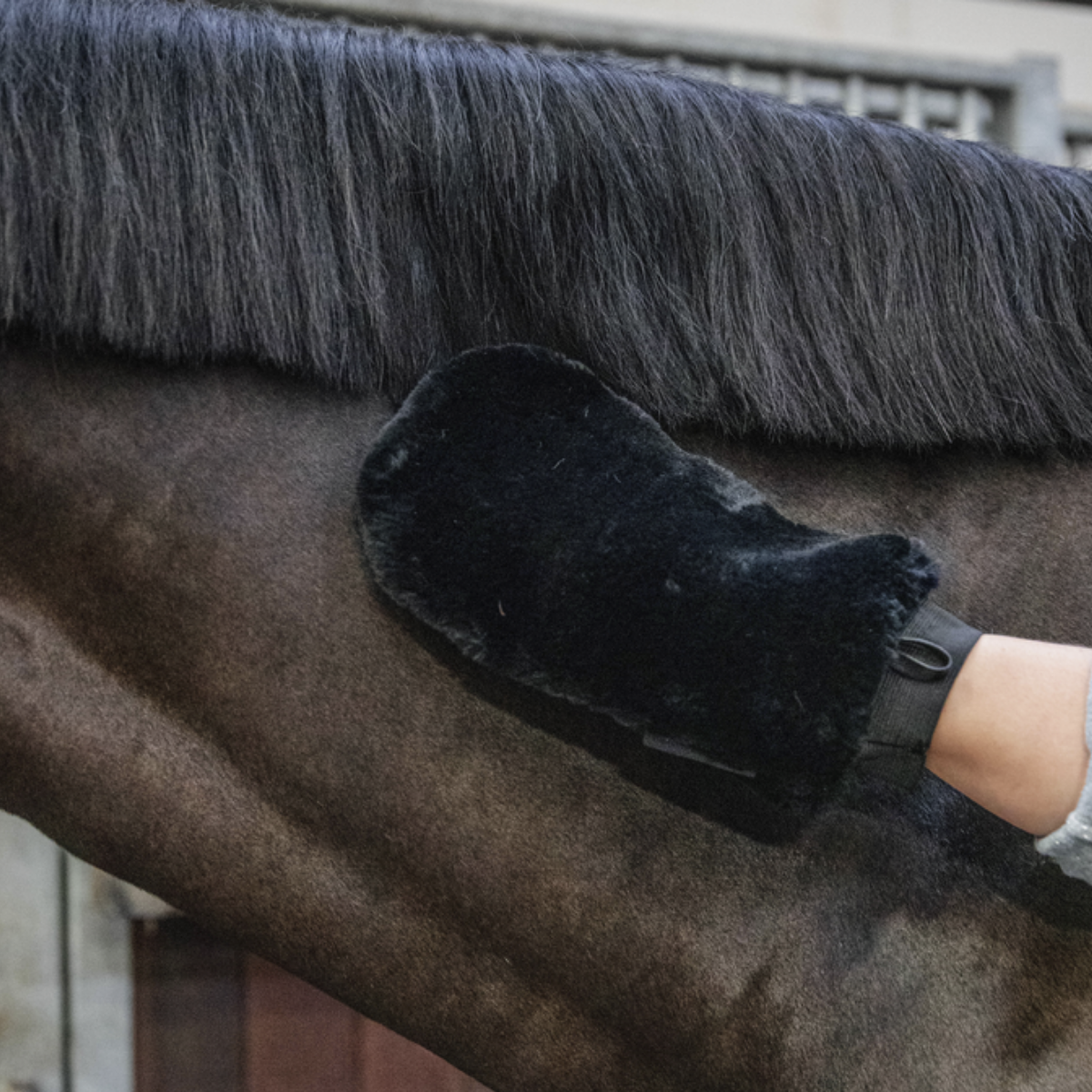 Grooming Deluxe Sheepskin Grooming Glove - Black - Bilde 2
