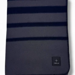 Trolle Faded Stripe Wool Blanket - Navy/Grey