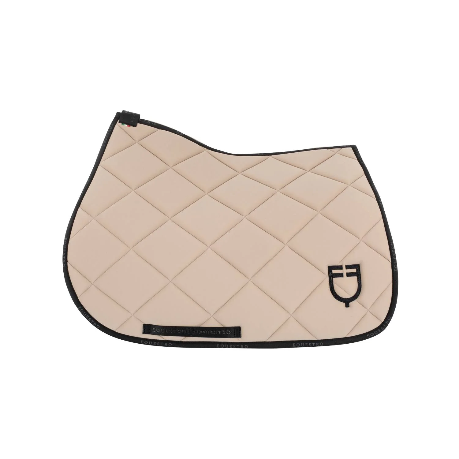 Equestro Black Line Edition Logo Jumping Saddle Pad - Beige
