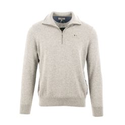 C2E Livermore Unisex Longsleeved Zip Neck Pullover - Grey Melange