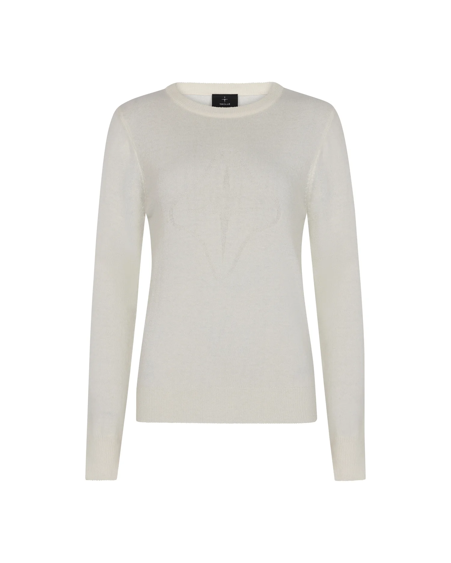 Trolle Cashmere Wool Logo Crew Sweater - Off White - Bilde 2
