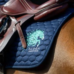 Alternative view of Aloga Jumping Saddle Pad With Logo - Navy/Silver