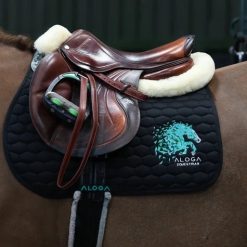 Aloga Jumping Saddle Pad With Logo - Black/Mint
