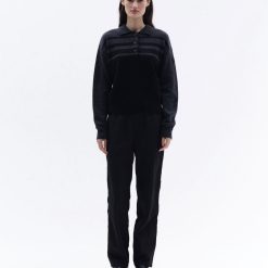 Trolle Projects Cashmere & Wool Polo Sweater - Black/Grey - Bilde 4