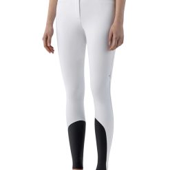 Equiline Crystalek High Waist Knee Grip Breeches - White