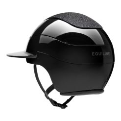 Alternative view of Equiline Xanto Helmet Glossy With Swarovski Top/Metallic Logo - Black
