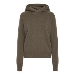 Trolle Projects Loose Fit Extra Fine Merino Wool Hoodie Female - Olive