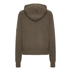 Alternative view of Trolle Projects Loose Fit Extra Fine Merino Wool Hoodie Female - Olive